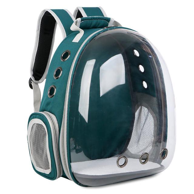 Mochila de transporte espacial para mascotas con visera