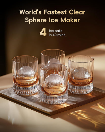 ECOZI Máquina de Bolas de Hielo de 2” | 4 Esferas Cristalinas en 40 Min ❄️